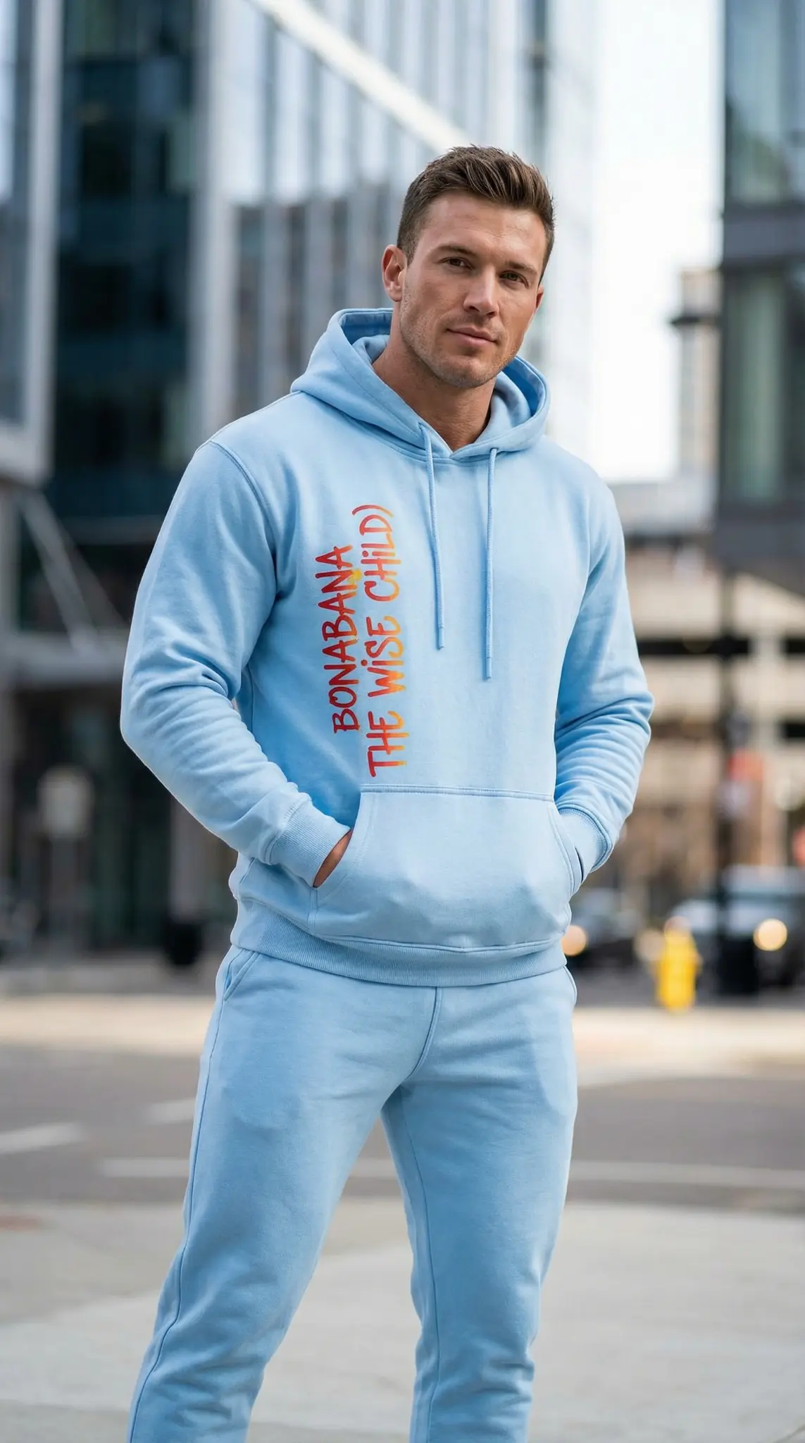 BONABANA "The Wise Child" Hoodie + Joggers Set - Sky Blue